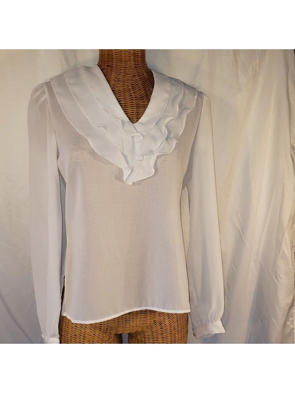 Ladies MALBE Over the Head Silky Sheer Blouse - 5/6
